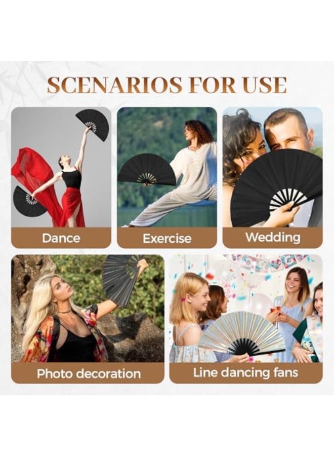 Large folding hand fan, 2025 new large holographic folding hand fan line dancing fan, line dancing foldable craft clapping fan - Image 4